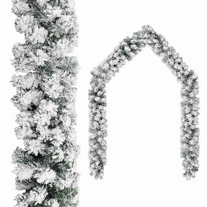 vidaXL Christmas Garland Green with white snow flocking PVC 16.4 ft length - 1 of 4