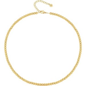 18K Gold Plated Paperclip Choker with Freshwater Cultured Pearl Pendant, Dainty Satellite Chain Necklace - 1 of 4