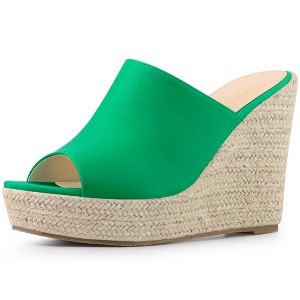 Perphy Women's Open Toe Espadrille Wedge Heel Platform Slide Sandal - 1 of 3