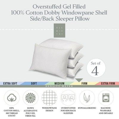 Standard White Cotton Dobby-Box Shell Hypoallergenic Pillow Set