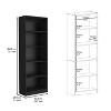 NicBex Bookcases for Living Room 71.7" H Storage Cabinet Bookshelf with Spacious Tier-Shelving Design for Home Office - 4 of 4