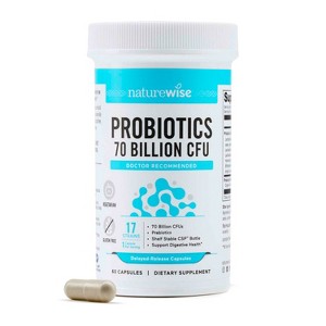 NatureWise Probiotics - 17 Strains + Organic Prebiotics - Immune, Digestive & Gut Health Support for Women & Men - Non-GMO - 1 of 4