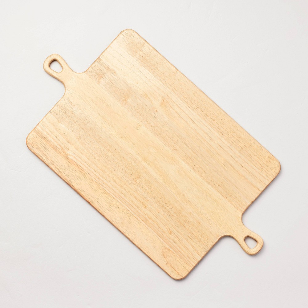 Photos - Serving Pieces Large Double Handle Wood Serve Board Natural - Hearth & Hand™ with Magnoli