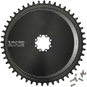 Wolf Tooth Aero Direct Mount Chainring - 48t, Direct Mount SRAM 8-Bolt, Drop-Stop B, Black - 1 of 2
