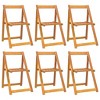 vidaXL Chair 6 Piece, Folding Chair Patio Set Outdoor Seating for Lawn Porch Garden Backyard Pool, Bistro Set Patio Furniture, Solid Wood Acacia - 2 of 4