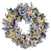 30" Prelit LED Flocked Colonial Fir Wreath Dual Color Cosmic Lights - National Tree Company - 2 of 4