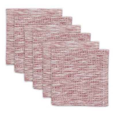 Design Imports Barn Red/Off-White Asst Recycled Cotton Dishcloth Set/6