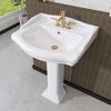 23 in. W x 19 in. D White Ceramic Rectangular Vessel Sink with Predrilled 3 Holes, Pedestal Sink Combo Bathroom Sink - 4 of 4