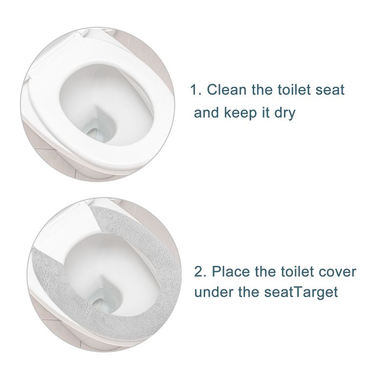 Unique Bargains Washable Reusable Bathroom Soft Warmer Toilet Seat Cover Pad Cushion Lid with Snap 1 Pcs, 5 of 7
