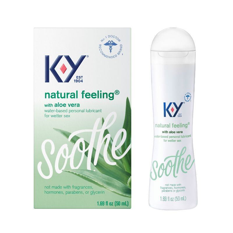 K-Y Natural Feeling Water-Based Lube with Aloe Vera - 1.69 fl oz, 1 of 12