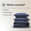 Bamboo Viscose Duvet Cover Set, 100 Organic, Buttery Soft, Cooling, 90x90 Sapphire, Full/Queen - 2 of 3