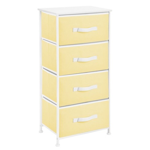 Mdesign Tall Drawer Organizer Storage Tower With 5 Fabric Drawers -  Gray/white : Target