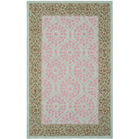 Suzani Szn103 Hand Hooked Indoor Area Rug - Taupe/pink - 5'x8 ...