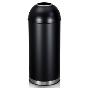 65L/17 Gallon Heavy Duty Stainless Steel Tall Commercial Trash Can, Push Lid Kitchen Waste Bin, for Home Office Restaurant - 1 of 4