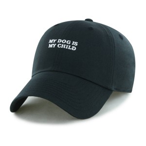 Lifestyle Adult My Dog is My Child Cotton Baseball Hats - Black: Adjustable Slide Closure - 1 of 2