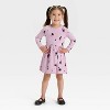 Toddler Girls' Long Sleeve Halloween Cats Dress - Cat & Jack™ Lavender - 3 of 3