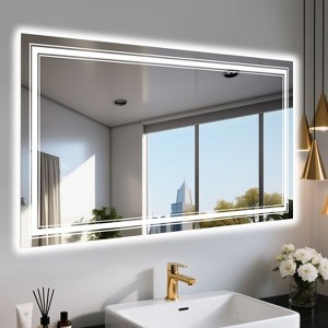 PAGED Modern Vanity Mirror Frameless LED Bathroom Mirror with Anti-Fog Function for Bathroom, Dressing Room - 1 of 4