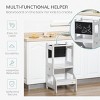 INFURNIC Ladders Kids Kitchen Step Stool with Chalkboard and Safety Rail for Kitchen and Bathroom Use, White, 16.5"*17.3"*33.8" - 2 of 4
