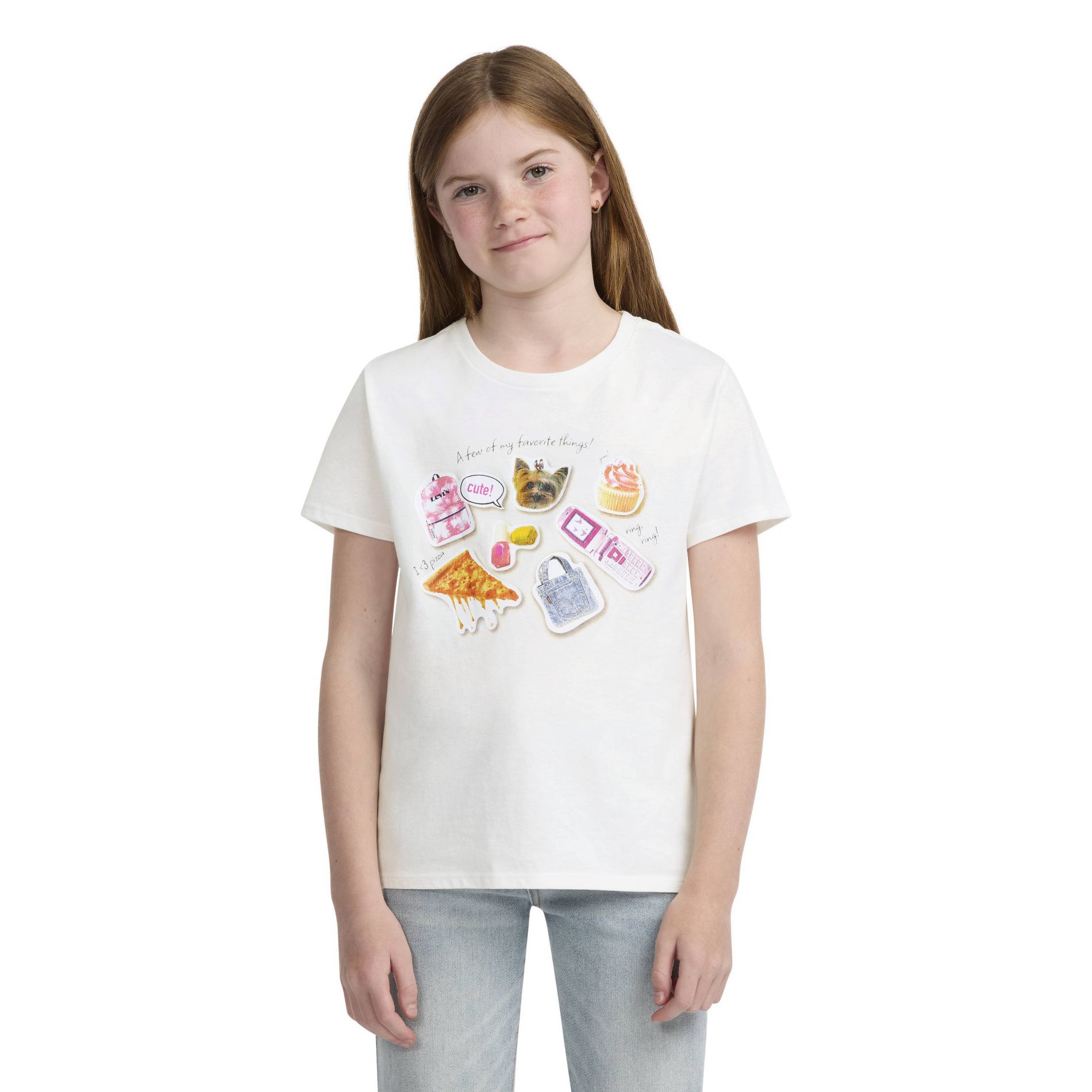 Levi's® Girls' Short Sleeve Graphic T-Shirt - Cream S