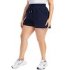 MISSKY Women Plus Size Shorts Elastic High Waist Sports Shorts Drawstring Sweat Shorts Casual Summer Yoga Shorts - image 3 of 4