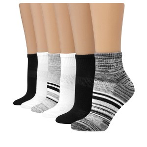 Hanes X-Temp Women's Ankle Socks, Extended Sizes, 6-Pairs - 1 of 4
