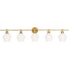 Elegant Lighting Gene 5 light Brass and Frosted white glass Wall sconce - 3 of 4