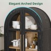 MAYEERTY 71 Tall Arched Storage Cabinet Glass Doors Solid Wood Legs Black - 4 of 4