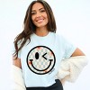 Simply Sage Market S.W.Smiley Checkered Smiley Face Garment Dyed Tee - 2 of 4