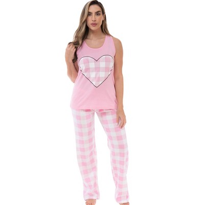 pink - buffalo plaid heart