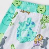 Toddler Boys' 4pc Monsters Inc Cotton Long Sleeve Pajama Set - Green/Gray/Teal Blue - 4 of 4