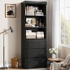 Jojoka 70" H Bookcase with 3 Storage Drawers,Tall Bookshelf w/ 3-Tier Open Shelf, Morden Storage Bookcase for Office - 2 of 4