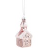 Northlight 3.25" Snow Covered Pink Church Glass Christmas Ornament - 4 of 4