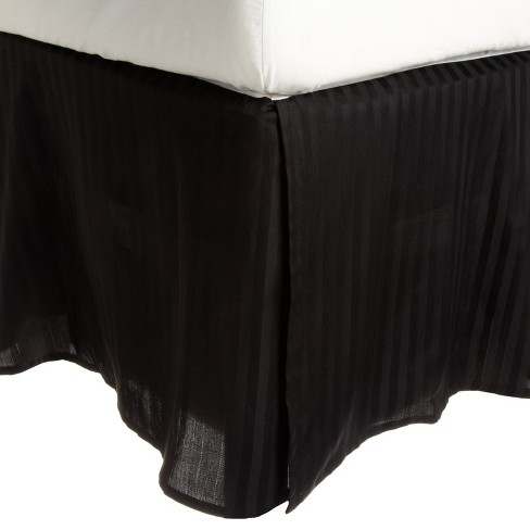 Black and white on sale striped bed skirt full