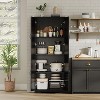 Tall Pantry Cabinet with Adjustable Shelves - 60" Height, 23.6" Wide Storage Organizer, Anti-Tip Design, for Kitchen/Bathroom Organization SKU Titles - 3 of 4