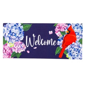 Evergreen Red Cardinal and Hydrangeas Sassafras Indoor Outdoor Switch Doormat 1'10"x10" Multicolored - 1 of 1