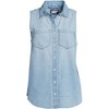 Lands' End Women's Sleeveless Denim Button Front Shirt - 3 of 4