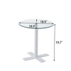 MAYEERTY Tempered Clear Rould Glass Dinning Table with White Leg - 4 of 4