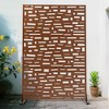 Wooakway 72 in. H x 35 in. W Outdoor Rectangle Metal Privacy Screen Garden Fence Panel Freestanding Patio Decorative Screen for Yard - 2 of 4