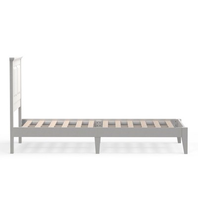 Glenwillow Twin Cottage Chic Solid Wood Platform Bed in Gloss White