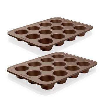 NutriChef Oven Muffin Baking Pans-Deluxe Non-Stick Cupcake Cookie Sheet