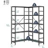 5 Tier Industrial Corner Bookshelf, L Shape Heavy Duty Metal Frame with Storage for Bedroom, Living Room, Home Office - 3 of 4