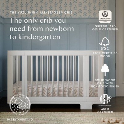Yuzu White Pine 8-in-1 Convertible Crib with Conversion Kits