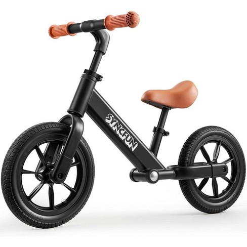 SYNCFUN Toddler Balance Bike Black Easy Assemble Adjustable Seat and Anti Skid Tires Toddler Bike for 2 3 4 5 Year Old Boys Girls