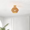 Raja 13.5" Flush Mount - FLU4105 - Natural/Gold - Safavieh - 4 of 4