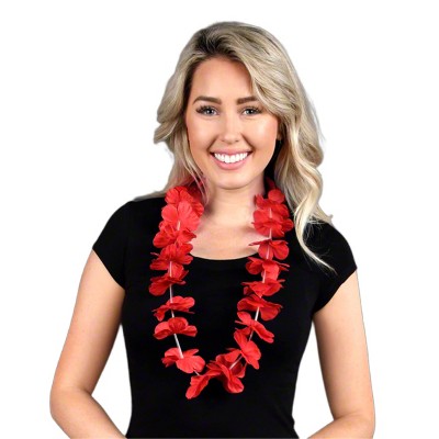Magic Matt’s Brilliant Blinkys Hawaiian Flower Lei Necklace Red