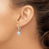 Black Bow Jewelry Diamond Cut Dangle Charm Lever Back Earrings in 14k White Gold - 3 of 4