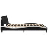 vidaXL King Size Bed Frame with Headboard - Faux Leather Black/White, 76"x79.9" Sleek Bedroom Furniture, Sturdy Legs & Durable Plywood Slats - 4 of 4