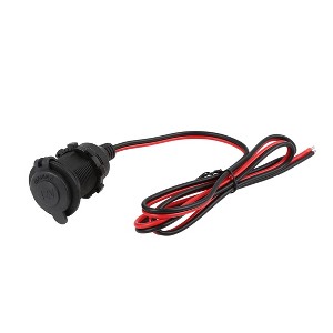 Unique Bargains DC 12V Car Motorcycle Cigarette Lighter Socket Plug with Wire and Cover - 1 of 4