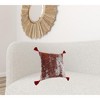 HomeRoots 20" X 20" Red Orange And Silver Viscose Geometric Zippered Pillow - 2 of 4