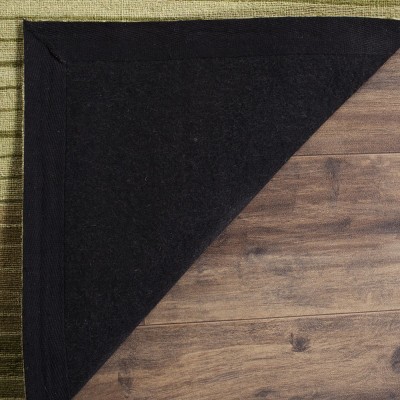 Handmade Green Wool Flat Woven Reversible Area Rug